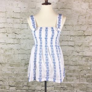 DKNY Sleeveless Embroidered Boho Top (Size S)